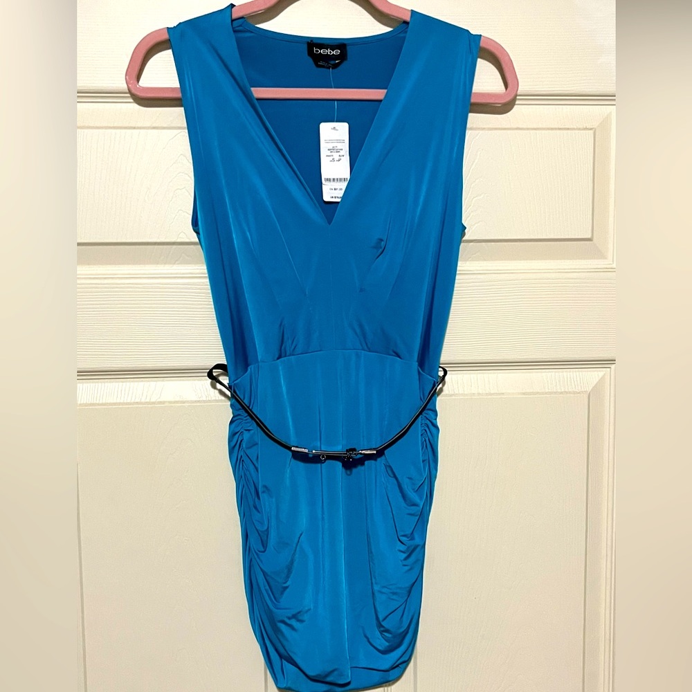 Bebe Sleeveless Belted Tunic Dress